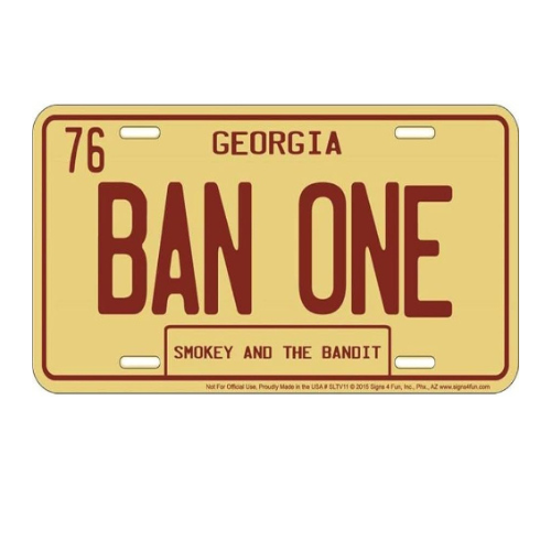 Smokey And The Bandit License Plate