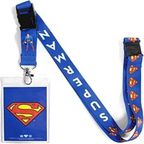 Superman Lanyard with Breakaway Clip and ID Card Holder