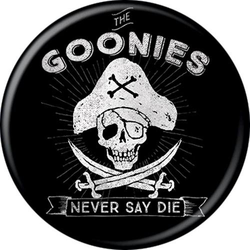 Goonies Never Say Die Black Button