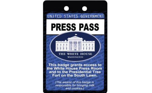 Trump Press Pass Badge Necklace