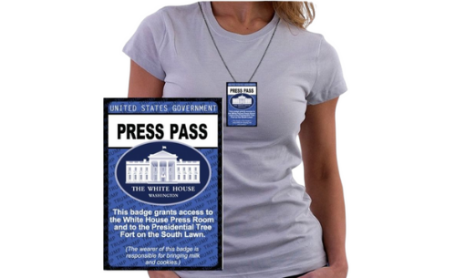 Trump Press Pass Badge Necklace