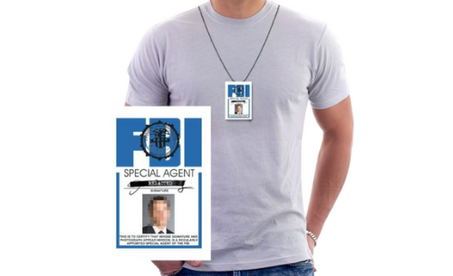 Redacted FBI ID Badge Necklace